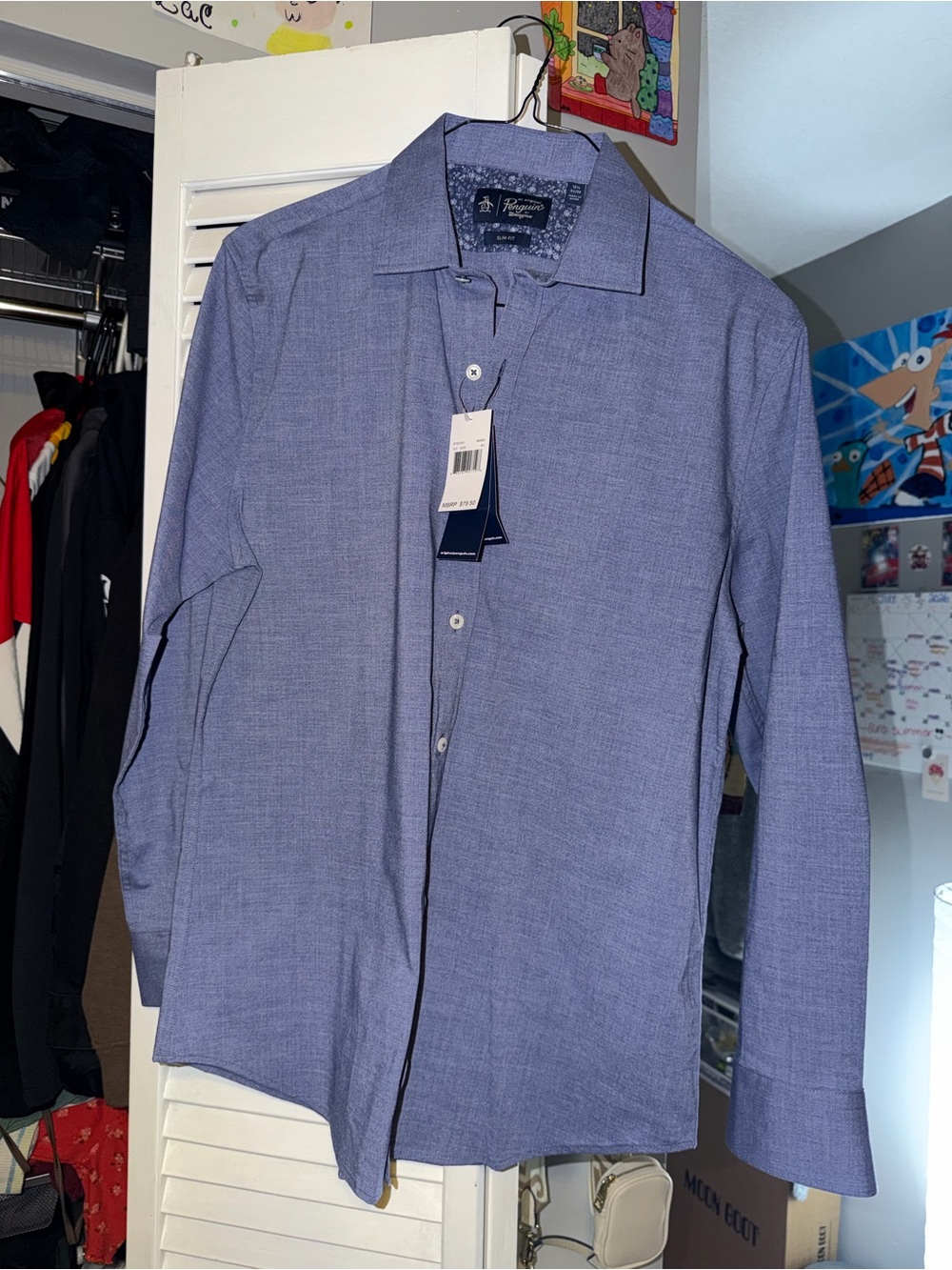 Original Penguin Men's Light Blue Dress Shirt